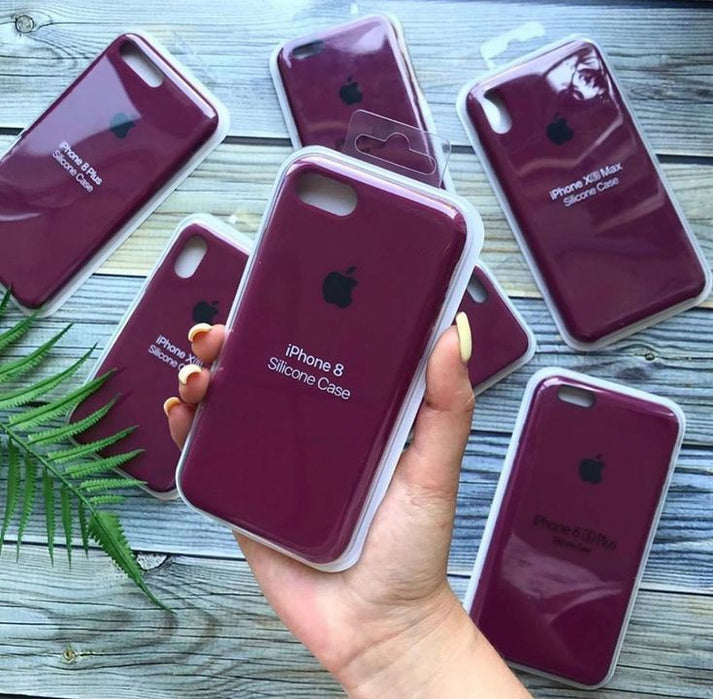 Plum Wine 🍷 (Dark Maroon) Silicon Case With Soft Padding