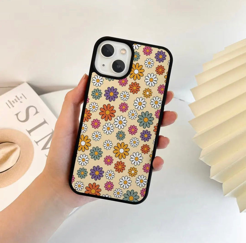 Pink Multiple Flowers Pattern 2D Case