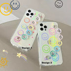 Transprent Emoji Cases With Multicolor Smiley Chain
