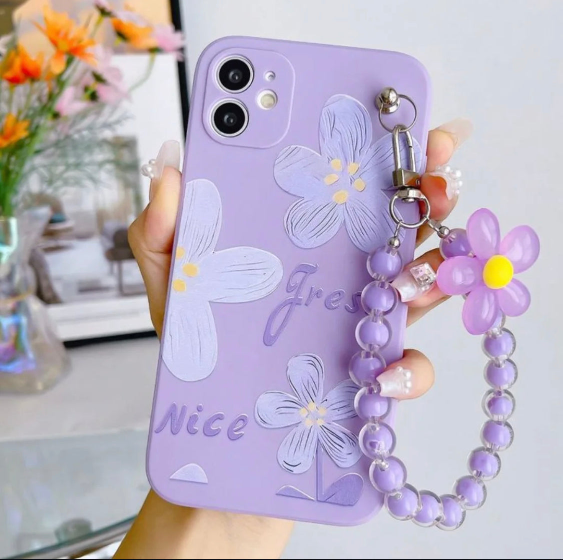 Purple Flower Chain Case