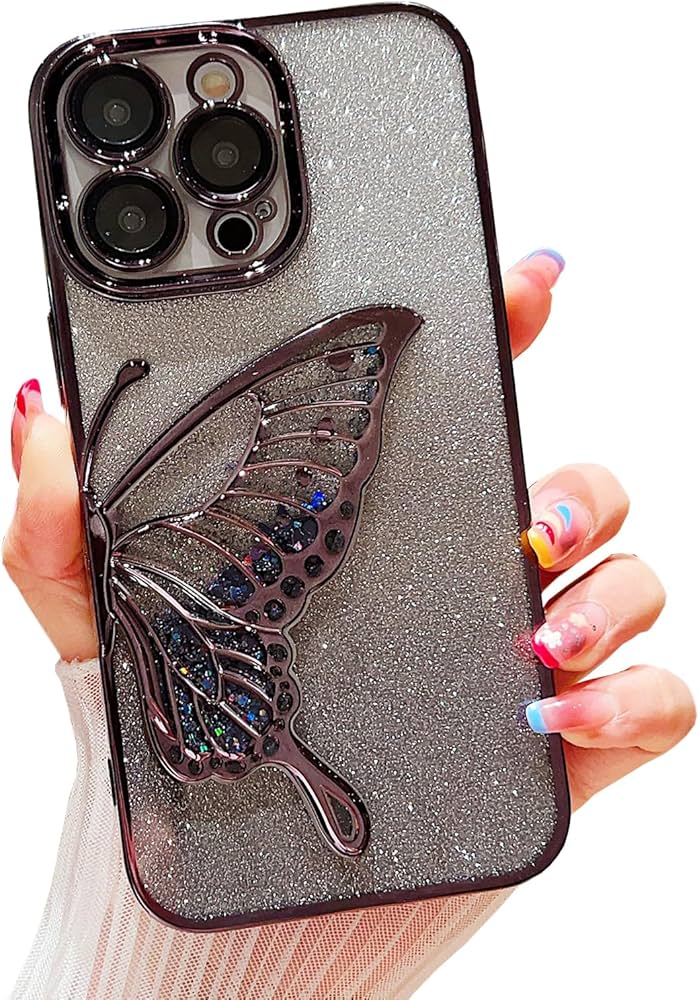 Premium Quality Butterfly Glitter Case For IPhone Including 16 Series
