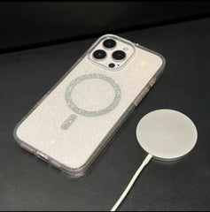 Transparent Magsafe Shimmery Glittery Case For IPhone
