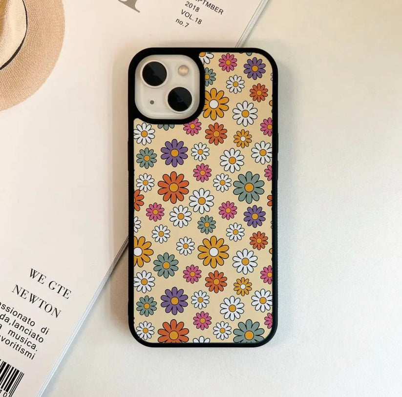 Pink Multiple Flowers Pattern 2D Case