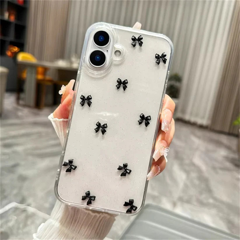 Aesthetic Black Bow Case