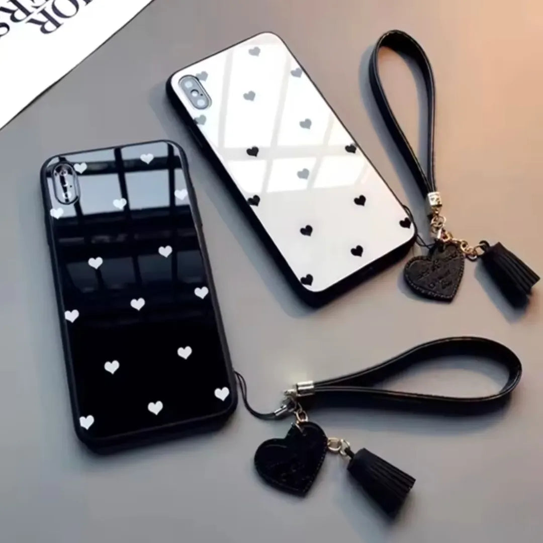 Black & White Heart Chain Case
