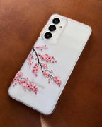 Transparent Pink Flower Case