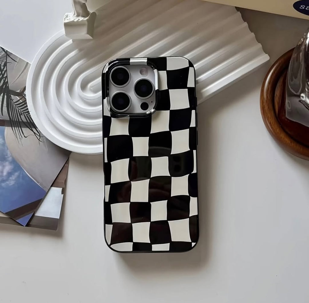 Black White Box 2D Glossy Phone Case