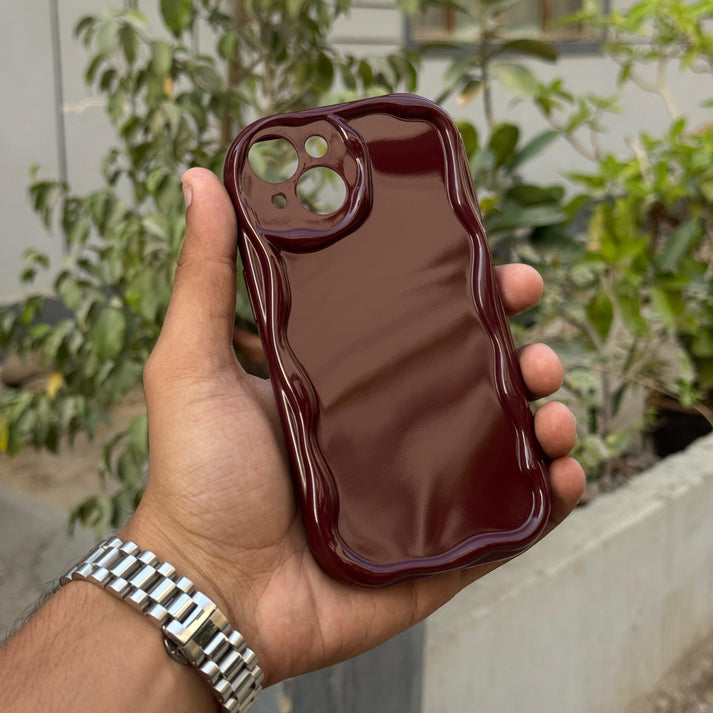 Burgundy 🍷Cherry Wavy Wine Case (FLAT 50% OFF)
