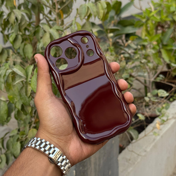Burgundy 🍷Cherry Wavy Wine Case (FLAT 50% OFF)