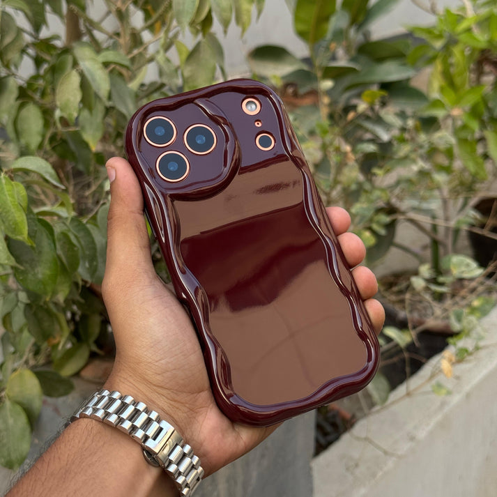 Burgundy 🍷Cherry Wavy Wine Case (FLAT 50% OFF)
