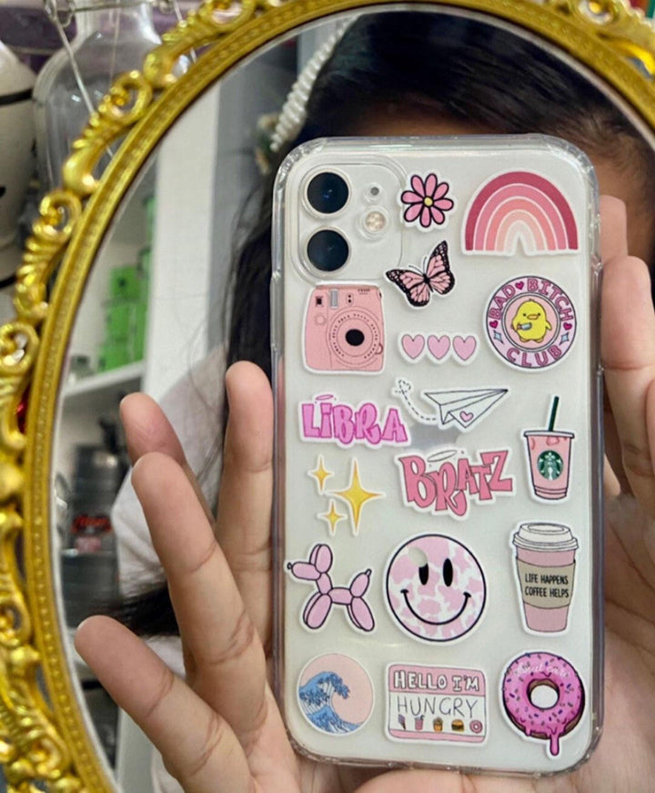 Pink Stickers Clear Case Acrylic