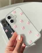 Pink Bow Crystal Shimmer Case ✨(FLAT 50% OFF)