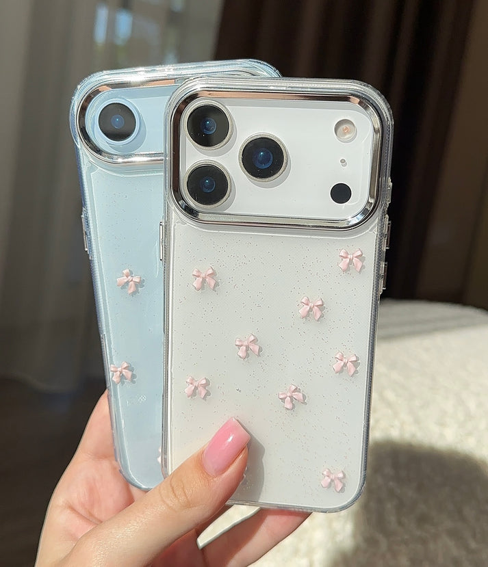 Pink Bow Crystal Shimmer Case ✨(FLAT 50% OFF)