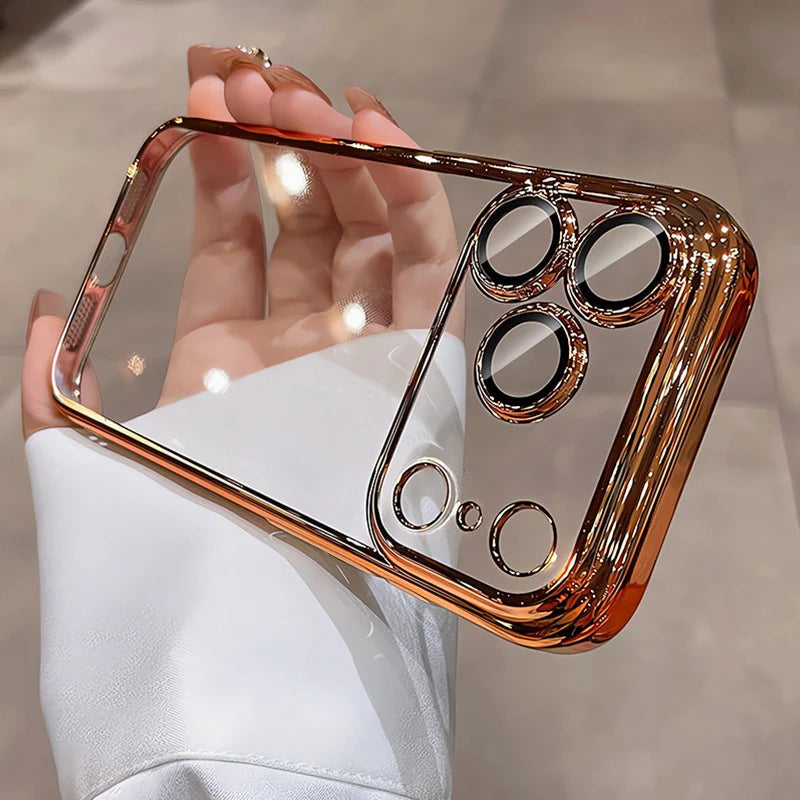 Crystal Clear Electroplated Frame Case (for iPhone 17 series)