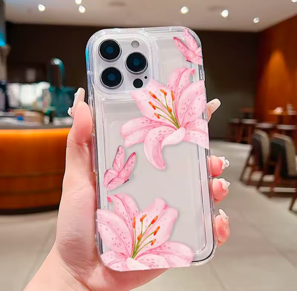 Pink bow case with charm
