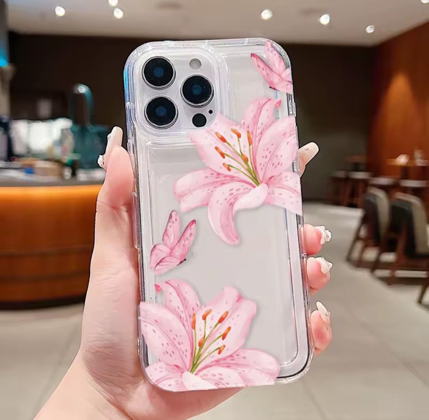Pink bow case with charm