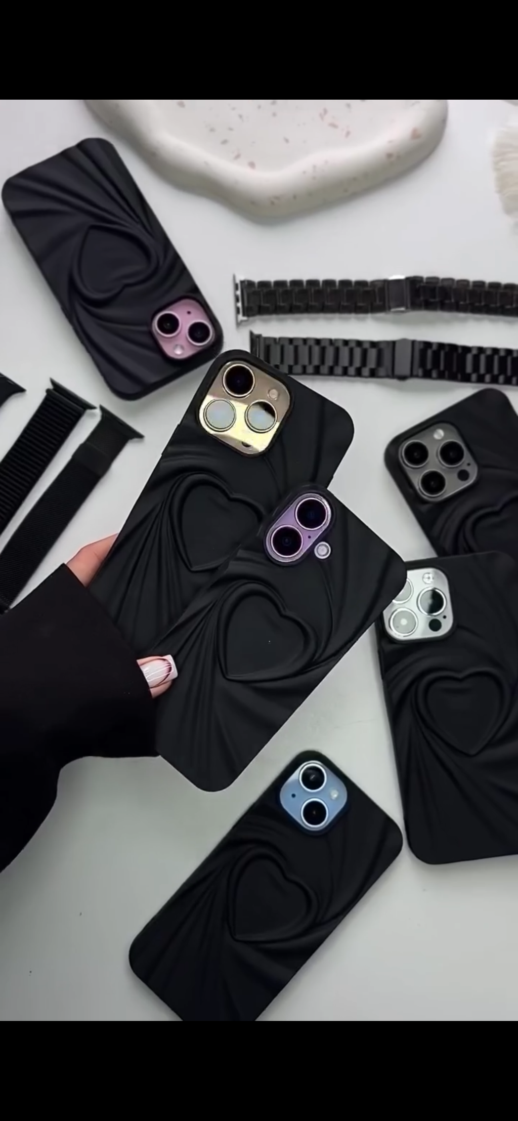 3D Heart Wave Phone Case