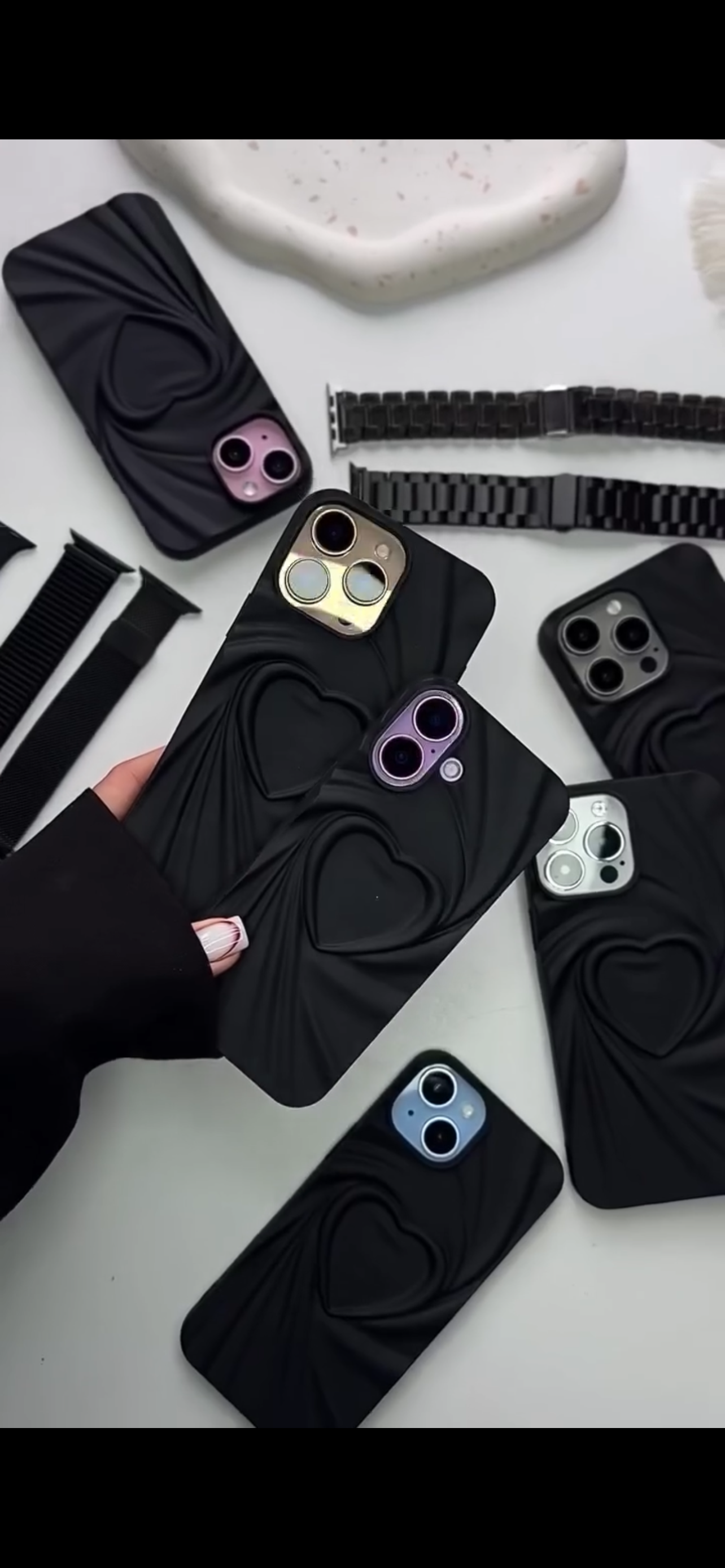 3D Heart Wave Phone Case