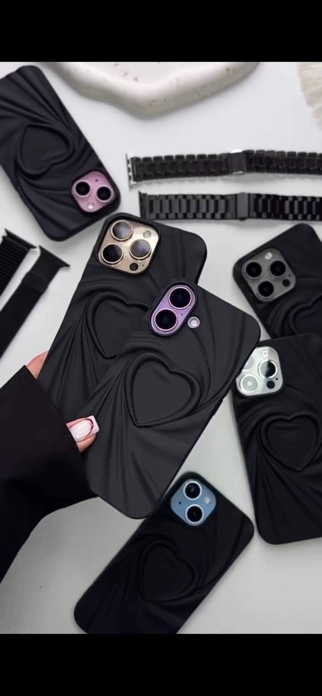 3D Heart Wave Phone Case