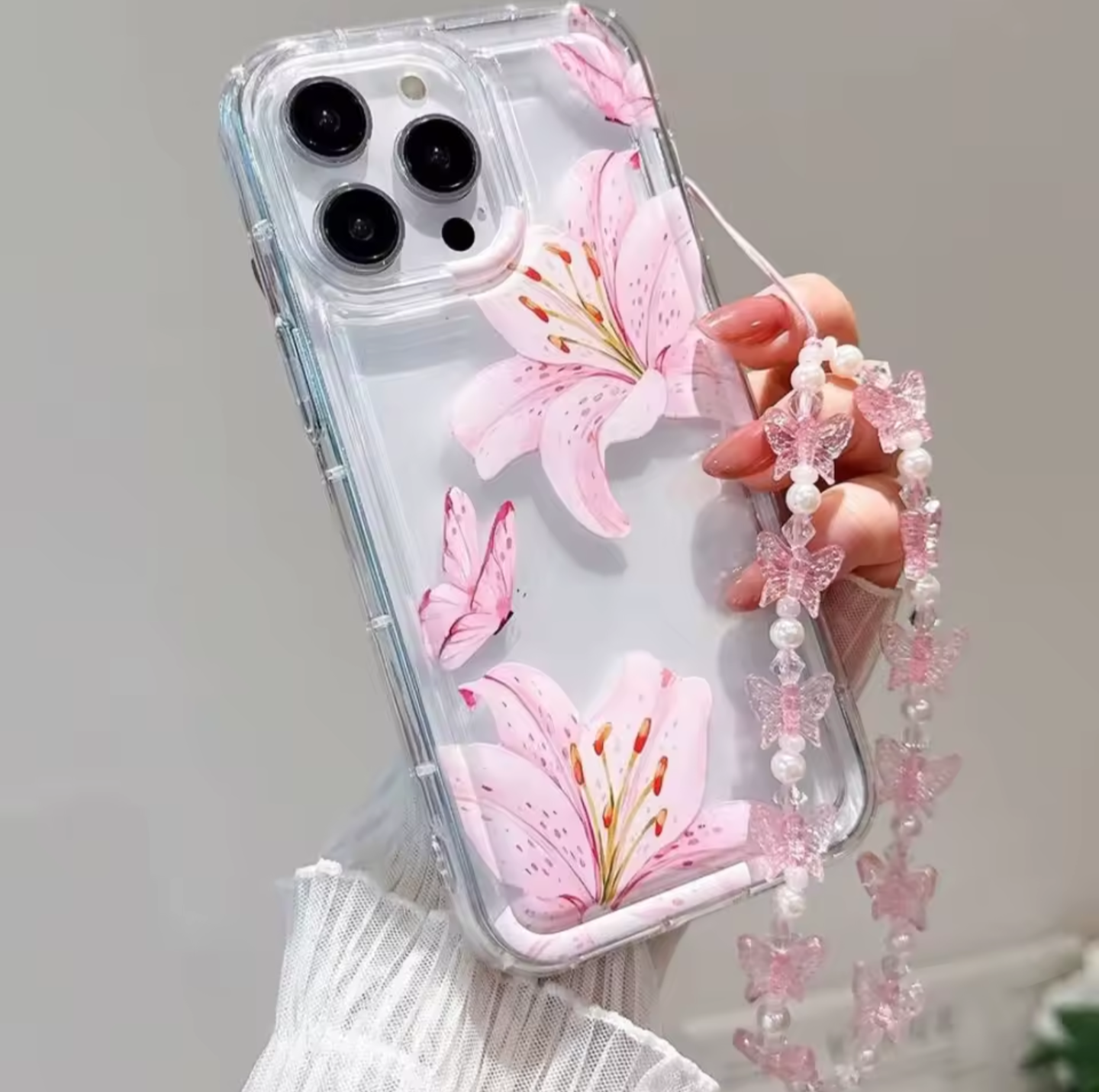 Pink bow case with charm