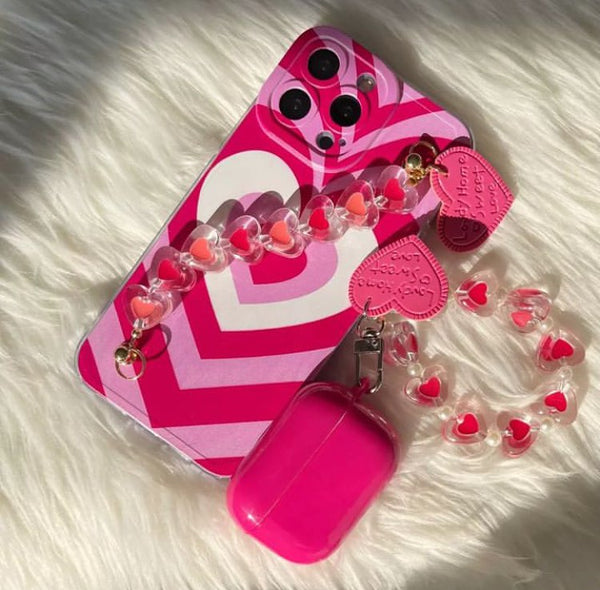 Pink Heart Chain Case