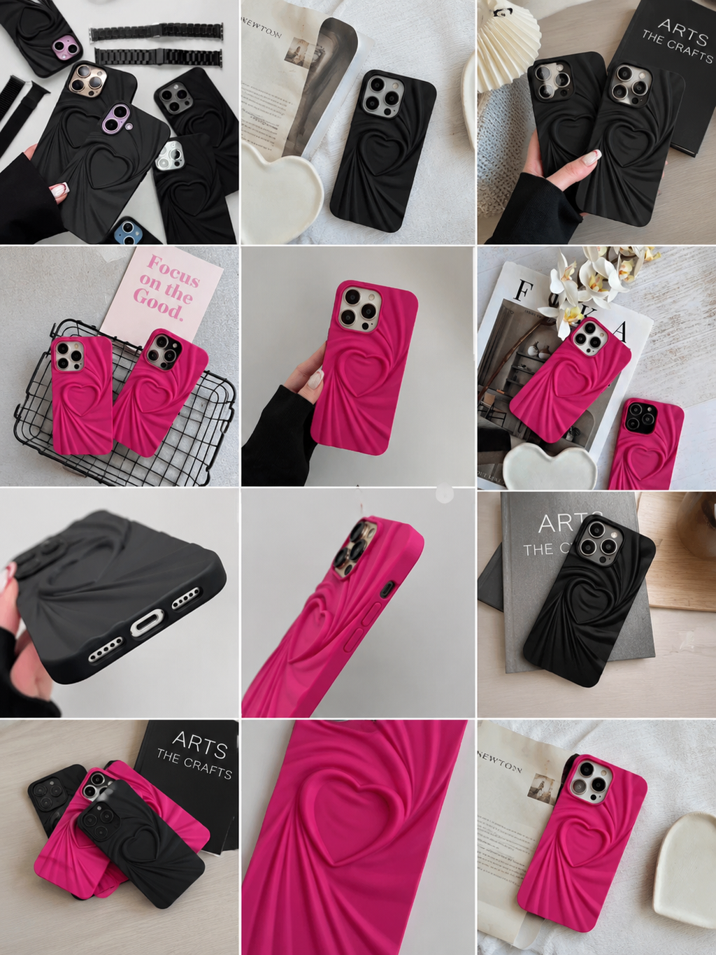3D Heart Wave Phone Case
