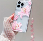 Pink bow case with charm