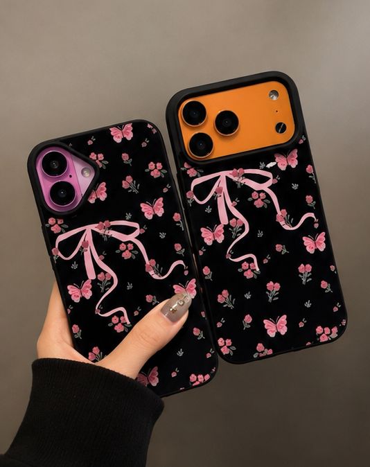 2D customise Glossy Pink Bow Case