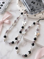 Semi Transparent bow Printed case with charm