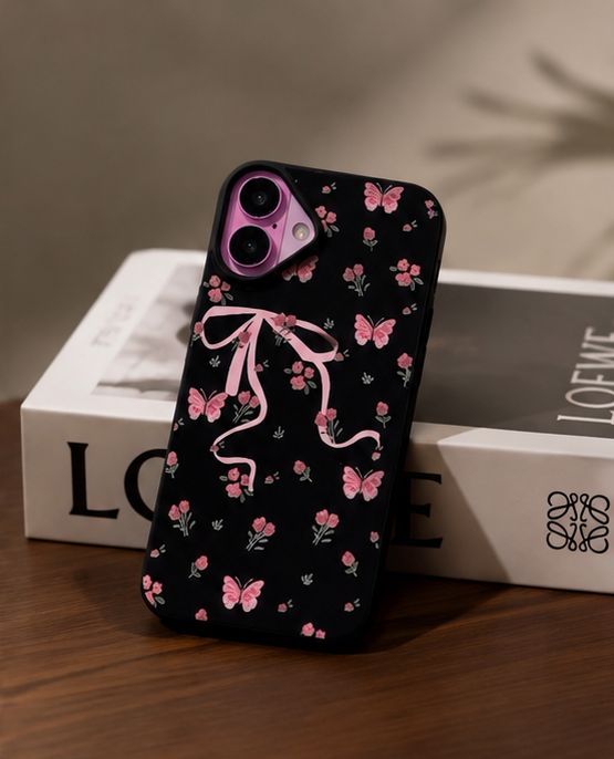 2D customise Glossy Pink Bow Case